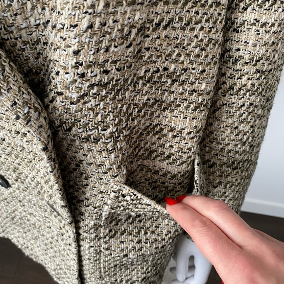 ZARA Double Breasted Relaxed Tweed Blazer - Picture 12 of 13